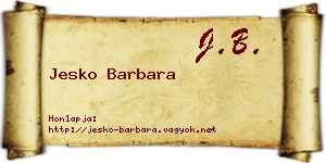 Jesko Barbara névjegykártya